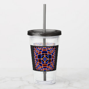 Verre En Acrylique Illusion d'optique étoile vortex néon – Bleu Orang