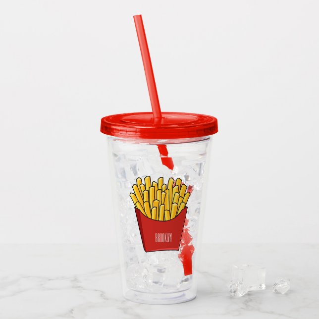 Verre En Acrylique Illustration de frites (Devant glace)