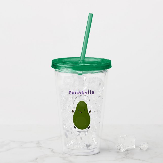 Verre En Acrylique Illustration de la corde à sauter à l'avocat migno (Dos glace)