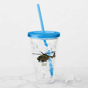 Verre En Acrylique Illustration de l'hélicoptère de l'armée
