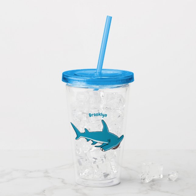 Verre En Acrylique Illustration de requin marteau (Dos glace)