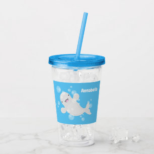 Verre En Acrylique Illustration de style cartoon de bulles de baleine