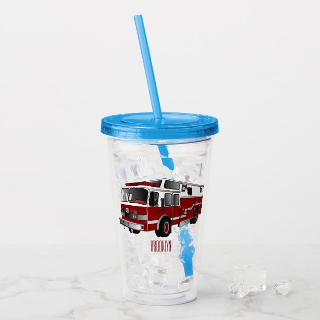 Verre En Acrylique Illustration du moteur à incendie (Devant glace)