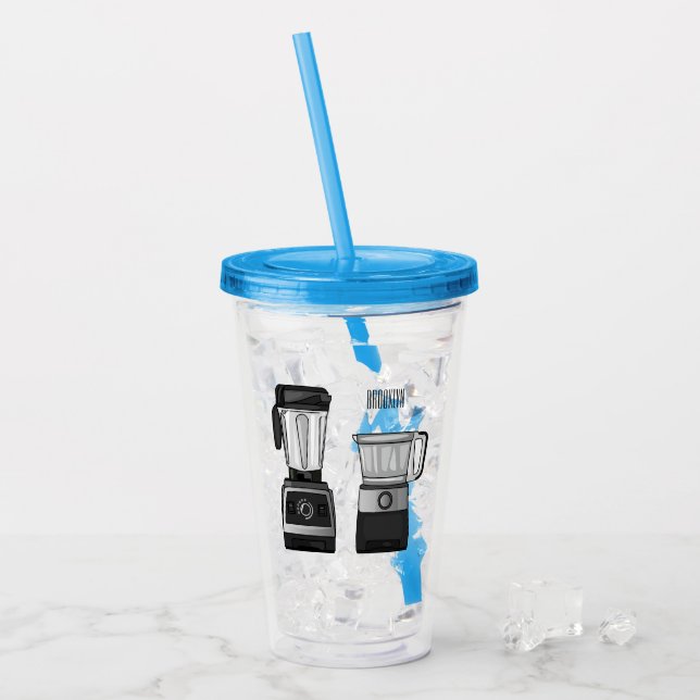 Verre En Acrylique Illustration du processeur et du mixeur alimentair (Devant glace)