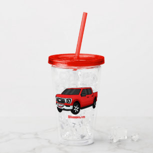 Verre En Acrylique Illustration d'une camionnette rouge mou