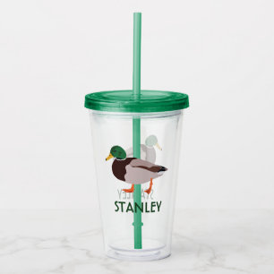 Verre En Acrylique Illustration réaliste de Mallard Duck Personnalisé