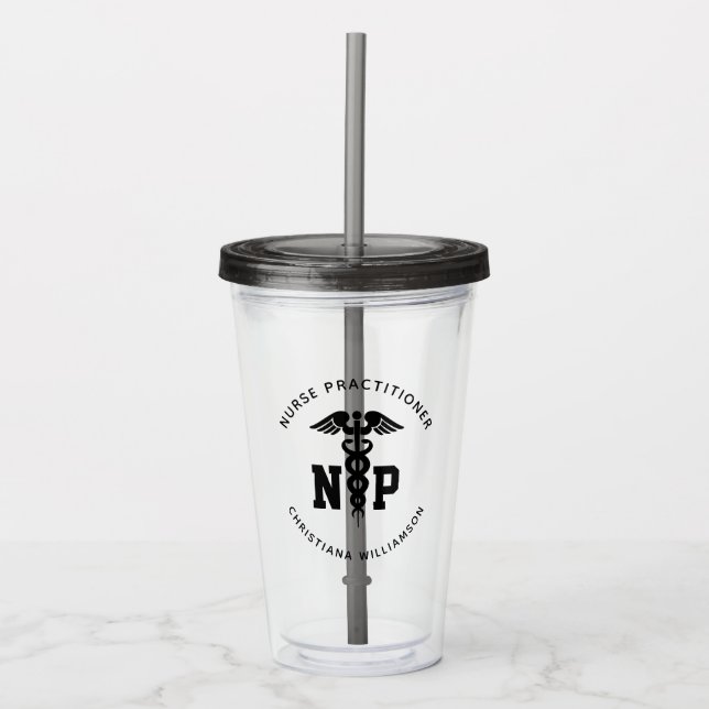 Verre En Acrylique Infirmière de NP personnalisée Praticien Diplôme C (Devant)