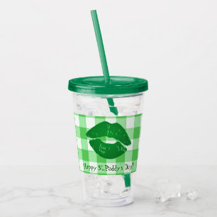Verre En Acrylique Irish Kiss on Green En vichy St. Paddy's Day