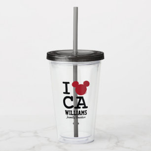 Verre En Acrylique J'aime Mickey   California Family Vacances