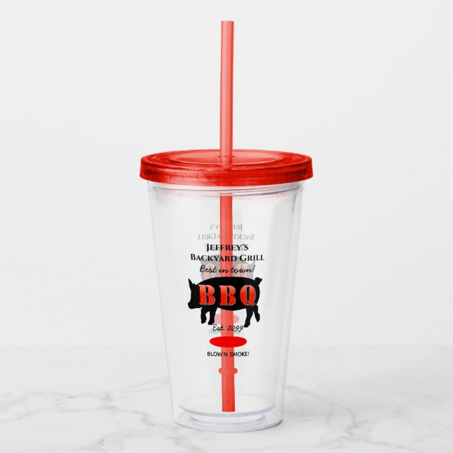 Verre En Acrylique Jardin Grillage BBQ Acrylique Tumbler Lid (Devant)