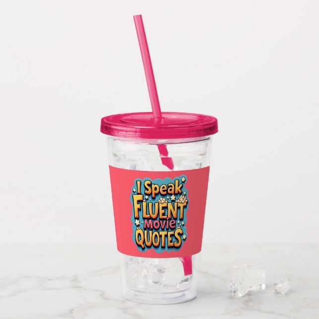 Verre En Acrylique Je Parle Citations De Film Fluent Retro Pop Art (Devant glace)