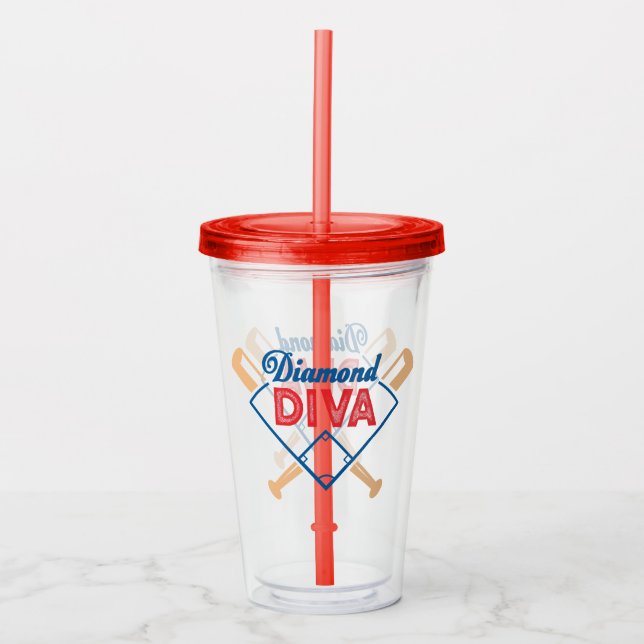 Verre En Acrylique Jeu de baseball et d'amoureux du softball Tumbler (Devant)