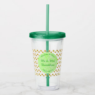 Verre En Acrylique Joli Printemps Mariage Pomme fleur et Pommes