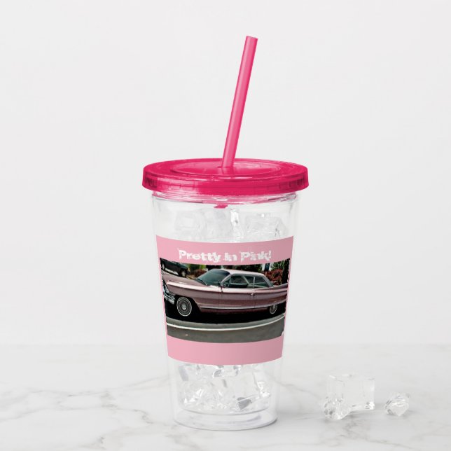 Verre En Acrylique Jolie Coupe En Cadillac Rose Acrylique (Dos glace)