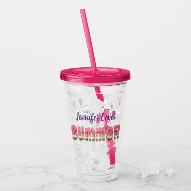 Verre En Acrylique Jolie pastèque été humour typographie (Devant glace)