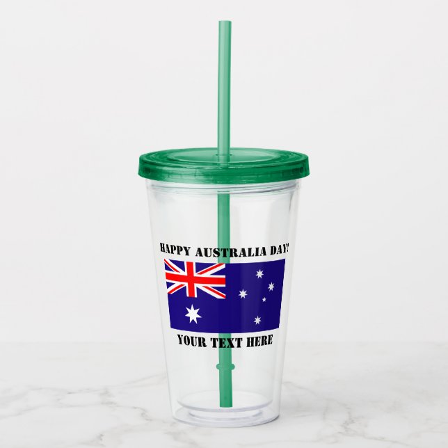 Verre En Acrylique Joyeuse fête de l'Australia Day fournit drapeau au (Devant)