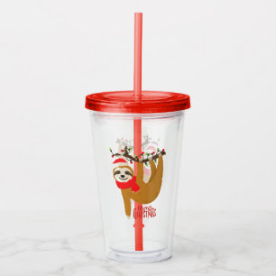 Verre En Acrylique Joyeux Noël Sloth   Vacances