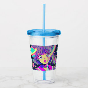 Verre En Acrylique Kawaii Anime Girl Tumbler Acrylique
