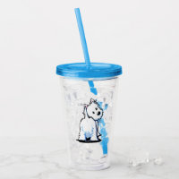 KiniArt Fluffybutt Westie Tumbler Acrylique