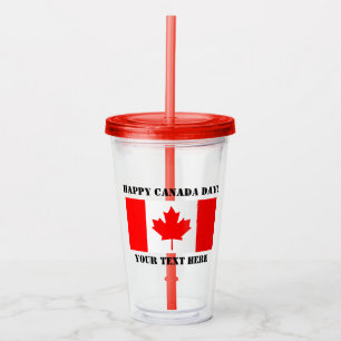 Verre En Acrylique La partie heureuse de jour du Canada fournit le