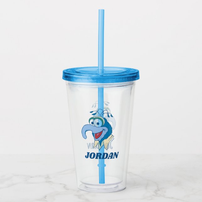 Verre En Acrylique La tête des animaux des Muppets| Ajouter votre nom (Devant)