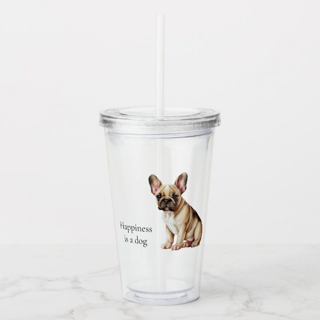 Verre En Acrylique Le bonheur est un chien (Devant)
