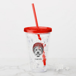 Verre En Acrylique Le casse-cou de Yorkshire Terrier   ajoutent votre