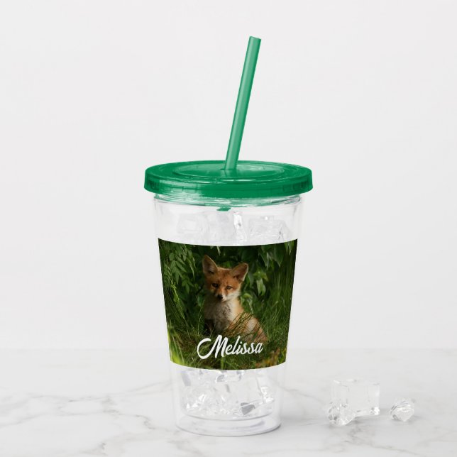 Verre En Acrylique Le chou renard dans une forêt verte (Dos glace)