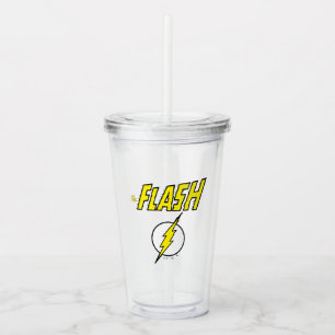 Verre En Acrylique Le nom Flash et le logo de l'éclair