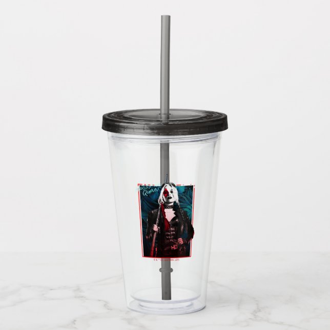 Verre En Acrylique L'équipe du suicide | Harley Quinn & Green Ferns (Devant)