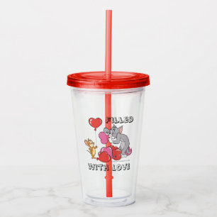 Verre En Acrylique Les ballons de coeur de Valentine gonflent Tom & J