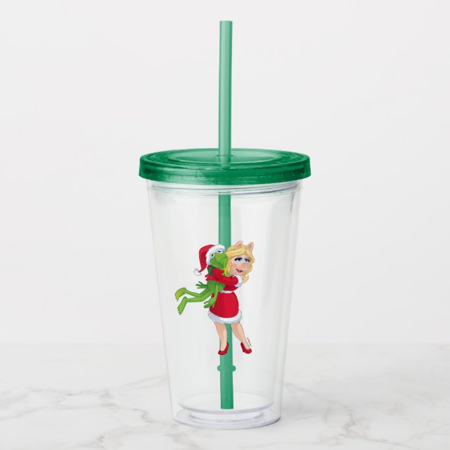 Verre En Acrylique Les Muppets| Kermit et Miss Piggy Christmas (Devant)
