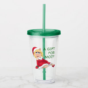 Verre En Acrylique Les Muppets  Mlle Piggy Santa Claus