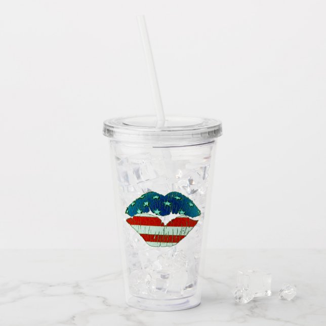Verre En Acrylique Lèvres américaines (Devant glace)