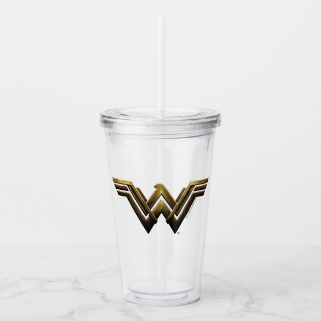 Verre En Acrylique Ligue de Justice | Symbole métallurgique Wonder Wo (Devant)