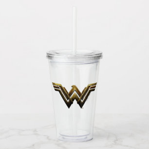 Verre En Acrylique Ligue de la justice Symbole Metallic Wonder Woman