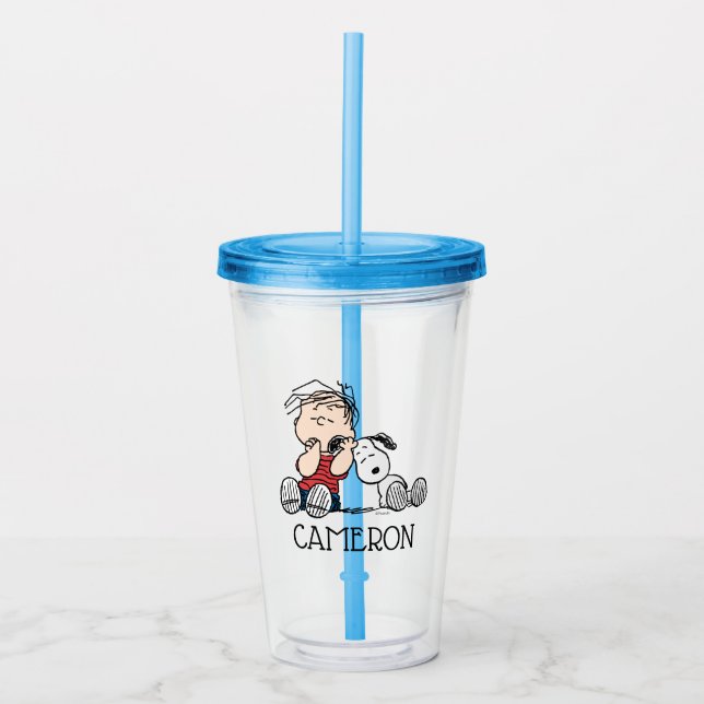 Verre En Acrylique Linus consolé avec l'oreille de Snoopy (Devant)