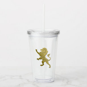 Verre En Acrylique Lion Royal Doré