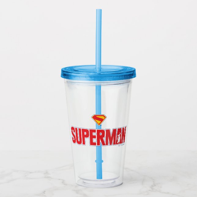 Verre En Acrylique Logo classique Superman Bold (Devant)