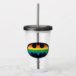 Verre En Acrylique Logo de Batman Rainbow