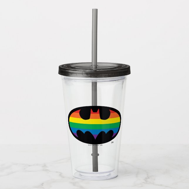 Verre En Acrylique Logo de Batman Rainbow (Devant)