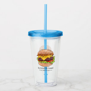 Verre En Acrylique Logo personnalisé hamburger