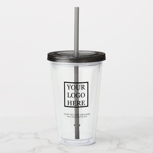 Verre En Acrylique Logo promotionnel personnalisé Black Business (Devant)