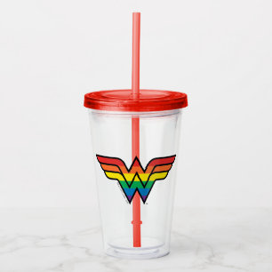 Verre En Acrylique Logo Rainbow Wonder Woman