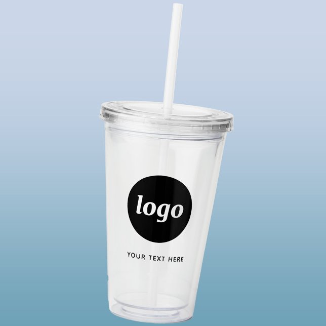 Verre En Acrylique Logo simple et commerce de texte (Logo and custom text business promotional acrylic tumbler)