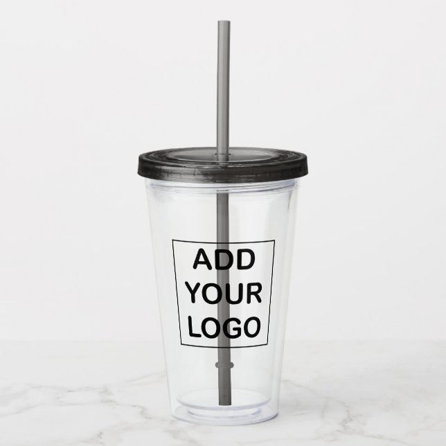 Verre En Acrylique Logo simple personnalisé de l'entreprise (Devant)