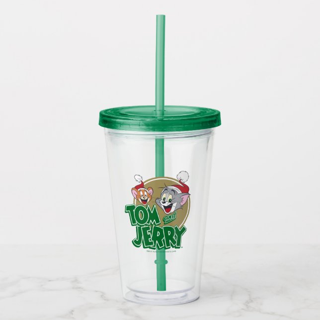 Verre En Acrylique Logo Tom et Jerry Holiday (Devant)