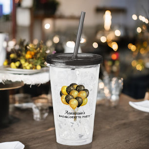 Verre En Acrylique L'or de noir de partie de Bachelorette monte en