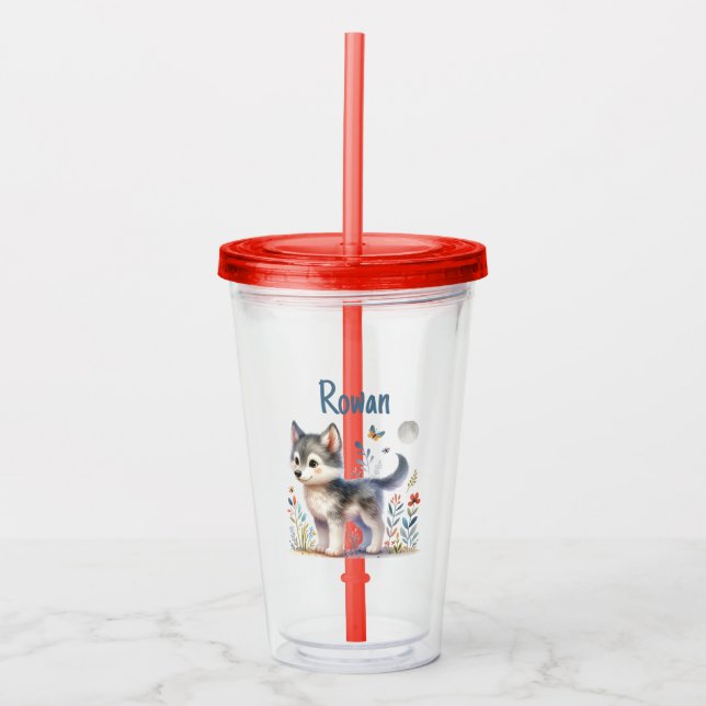 Verre En Acrylique Lunar Cub - Baby Wolf Tumbler (Devant)
