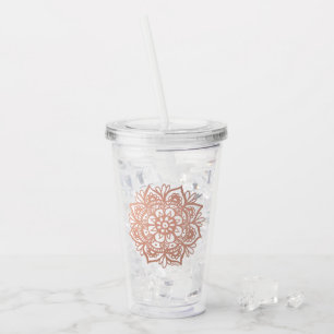 Verre En Acrylique Mandala rose d'or